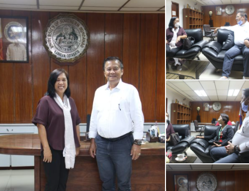 President Dr. Augie Fuentes when her team embarked on a benchmarking trip to the University of Southern Mindanao. It was a homecoming of sorts for Davao del Sur State College President Dr. Augie Fuentes when her team embarked on a benchmarking trip to the University of Southern Mindanao. Dr. Fuentes was once a faculty of USM at the College of Veterinary Medicine and had her PhD in 2009. The DSSC team was (more than)warmly welcomed by no less than USM President, Dr. Francisco Garcia and his staff. Dr. Garcia shared USM's best practices in various areas. At lunch break, the team was treated with not one but two sumptuous lunches. DSSC will forever be grateful to USM for their generous sharing of knowledge as DSSC looks up to USM as one of our Big Brothers in providing excellent and quality higher education. Special thanks to Dr. Consuelo Tagaro, VP for Academic Affairs, to Dr. Jonald Pimentel, Dean of Sciences & Mathematics, Dr. Leorence Tandog, the Dean for Grad School, Dr. Josephine Migalbin, the Dean of the College of Agriculture Dr. Anita Sornito, the Director of Libraries and to Prof Vilma Santos, UPRIO Head.